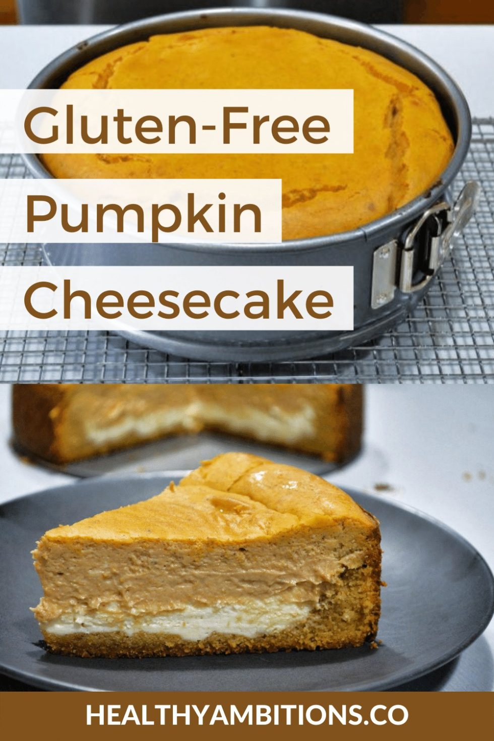 Keto Layered Pumpkin Cheesecake with a Cookie Crust | Healthy Ambitions