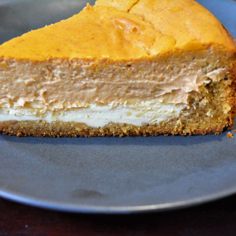 Keto-Approved Layered Pumpkin Cheesecake with a Cookie Crust