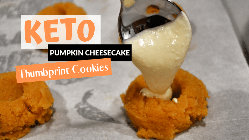 Keto Pumpkin Cheesecake Thumbprint Cookies