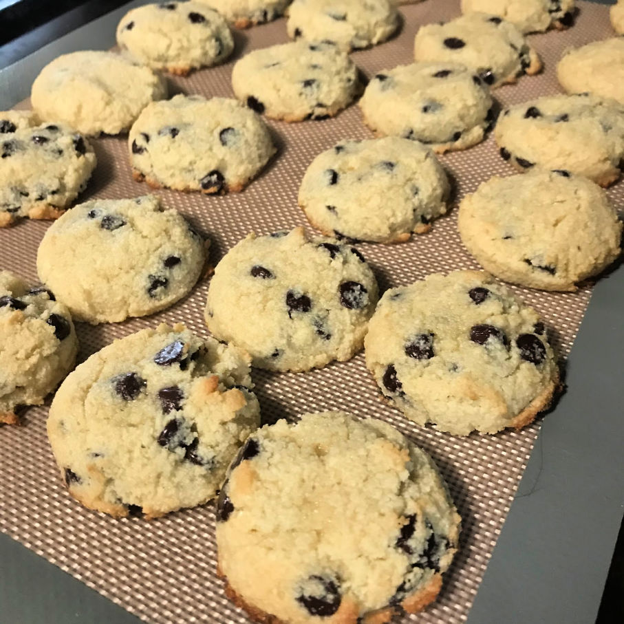 Easy Keto Chocolate Chip Cookies Baked