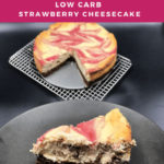 Keto Strawberry Swirl Cheesecake pin 4