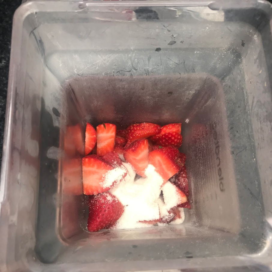 Strawberry Swirl Cheesecake Recipe Making Puree