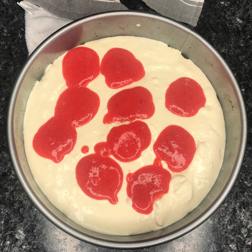 Strawberry Swirl Cheesecake Recipe Add Puree