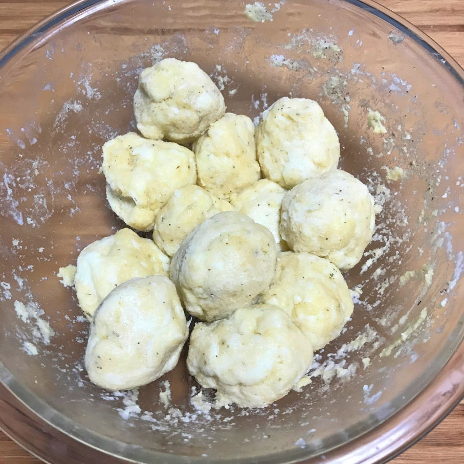 Spinach Artichoke Pull Apart Bread Dough Balls Proofing