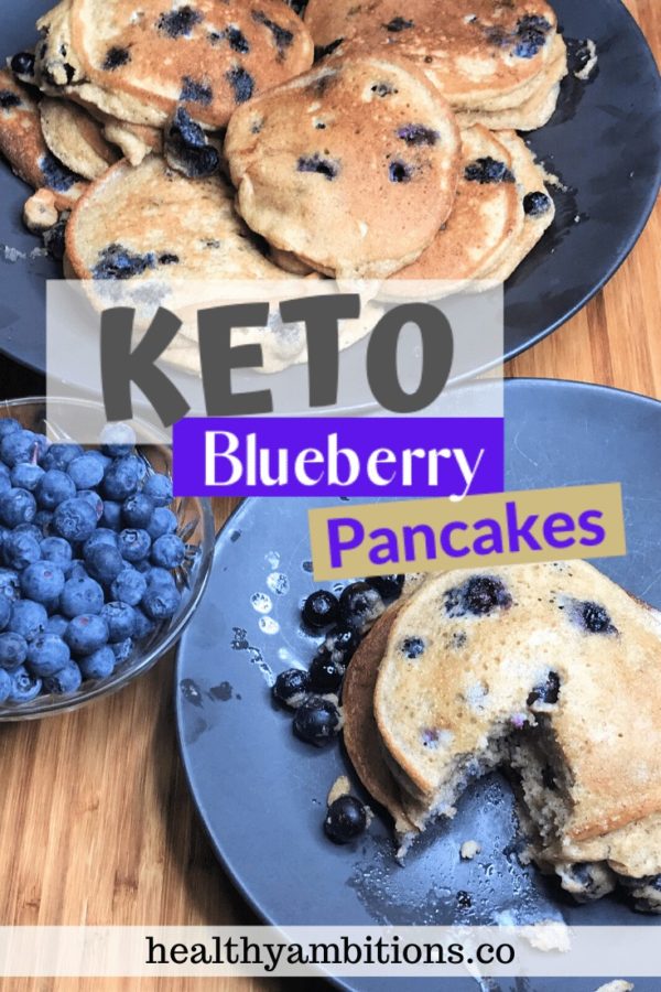 Super Fluffy Keto Blueberry Pancakes | Healthy Ambitions