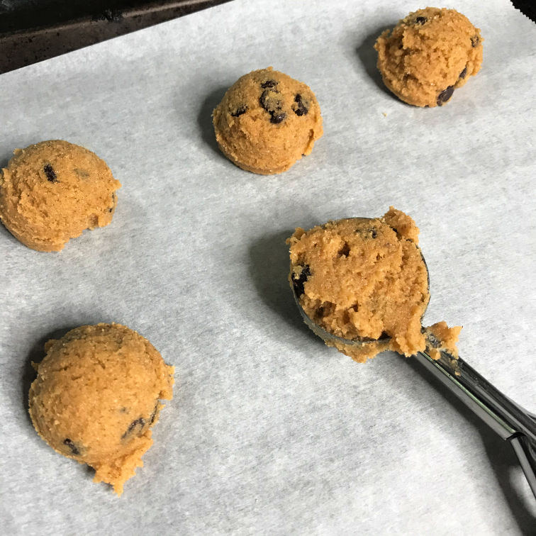 pumpkin cookie dough scoop