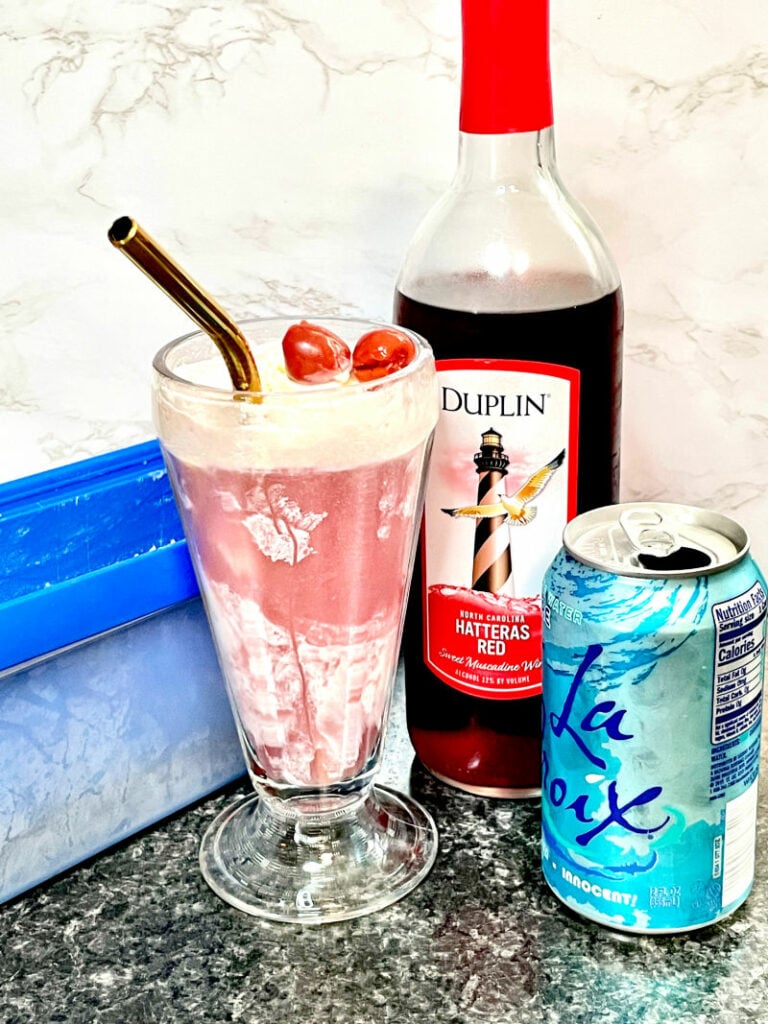 Keto Red Wine Ice Cream Float only 3 ingredients