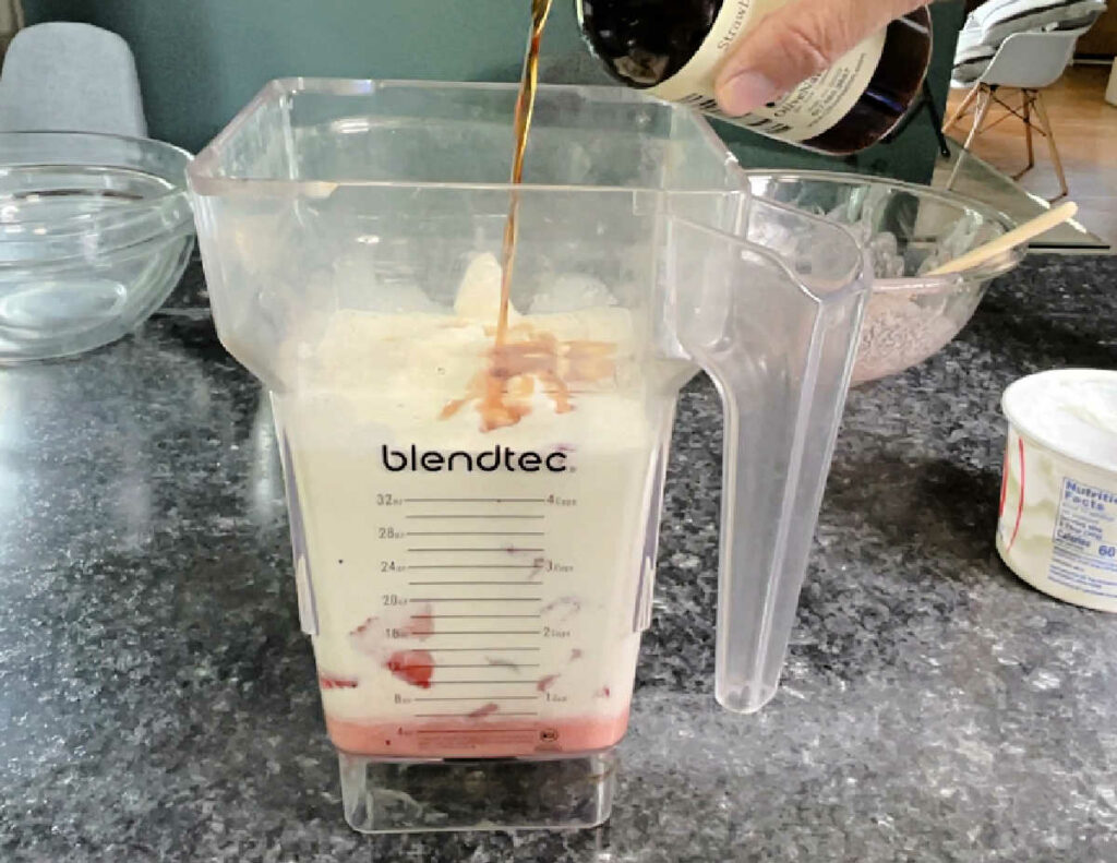 Keto Strawberry Ice Cream in blender