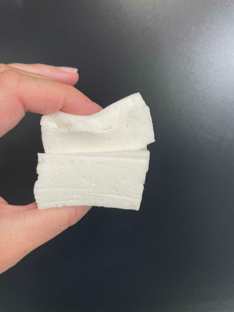 Sugar Free Marshmallows between two fingers
