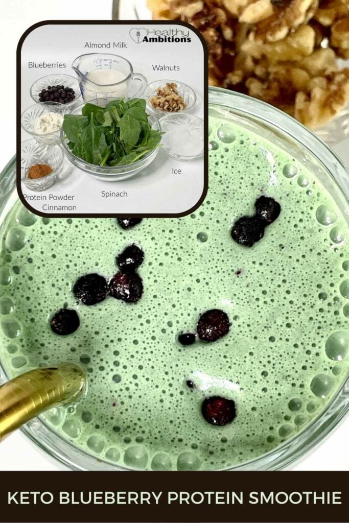 Keto Blueberry Protein Smoothie PINTEREST