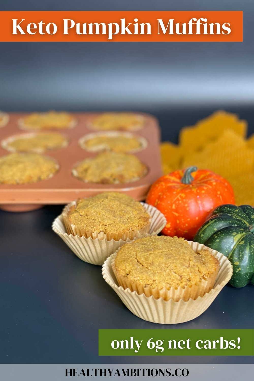 Keto Pumpkin Muffins Healthy Ambitions   Keto Pumpkin Muffins PINTEREST 