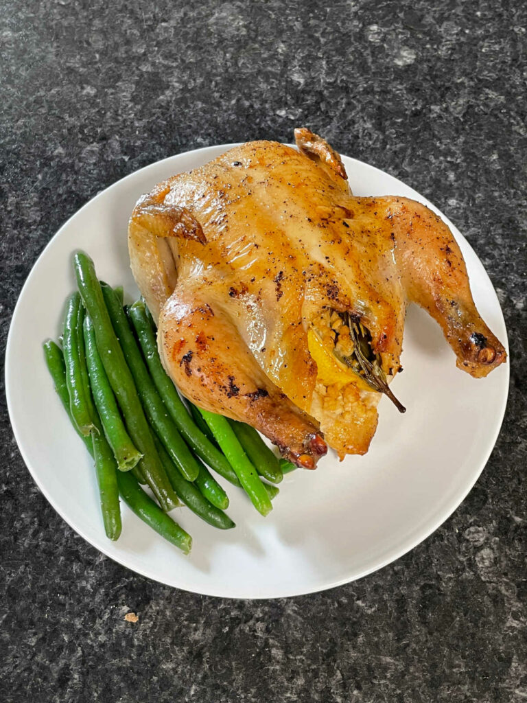Cornish Game Hens Recipe with green beans