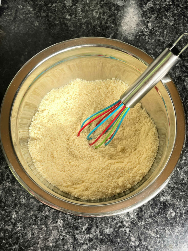 Almond Flour Peanut Butter Cookies whisk dry ingredients