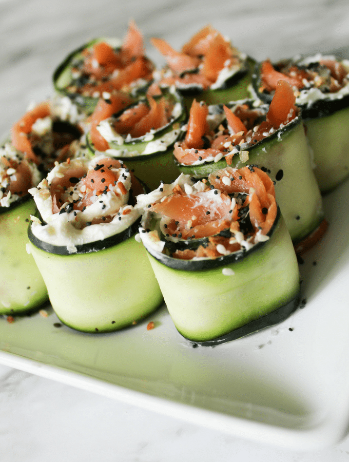 Keto Lox and Cream Cheese Cucumber Rolls