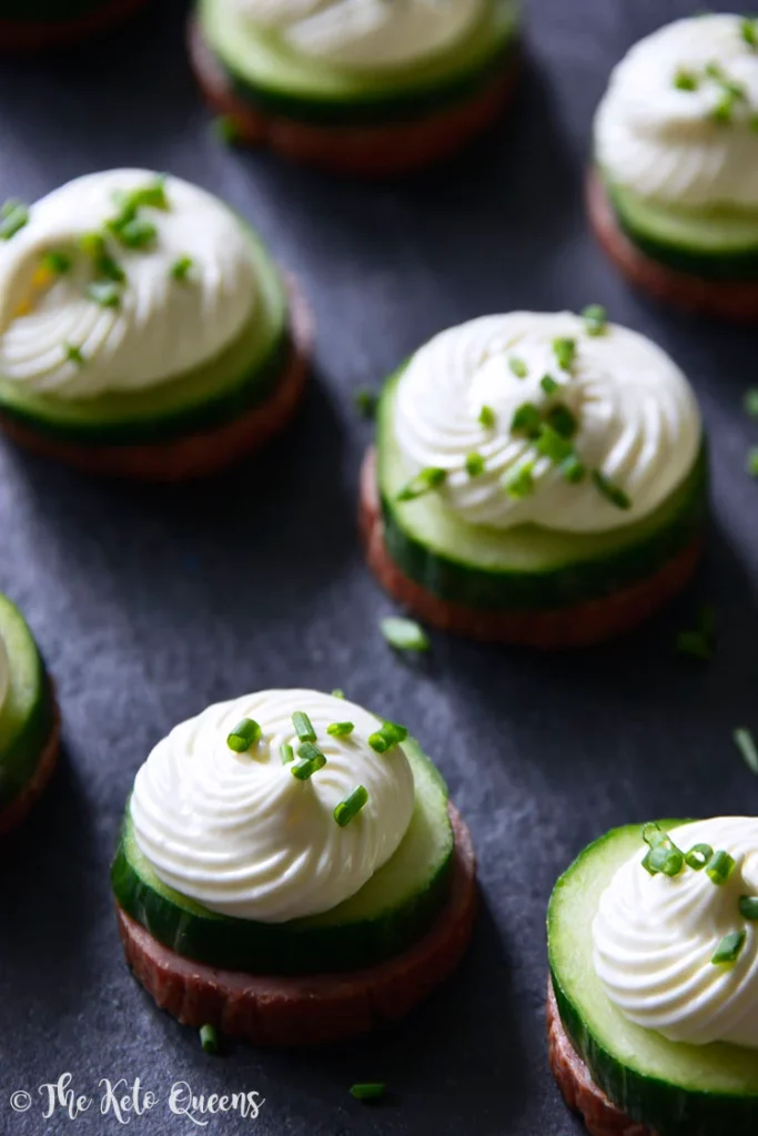 Summer-Sausage-Cucumber-Bites-with-Cream-Cheese-Mousse