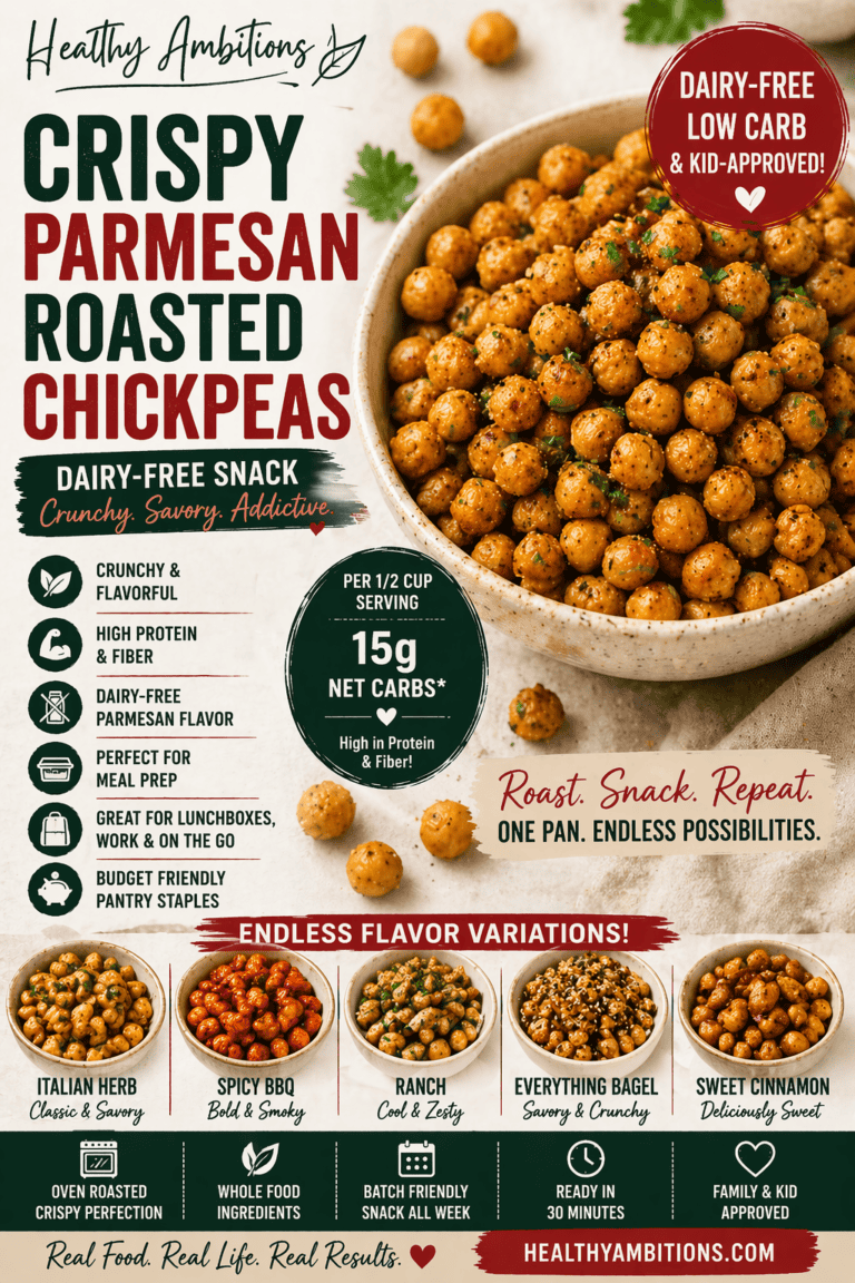 Crispy Parmesan Roasted Chickpeas (Dairy-Free)