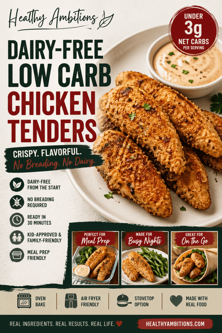 Dairy-Free Low Carb Chicken Tenders (Crispy & Tender!)