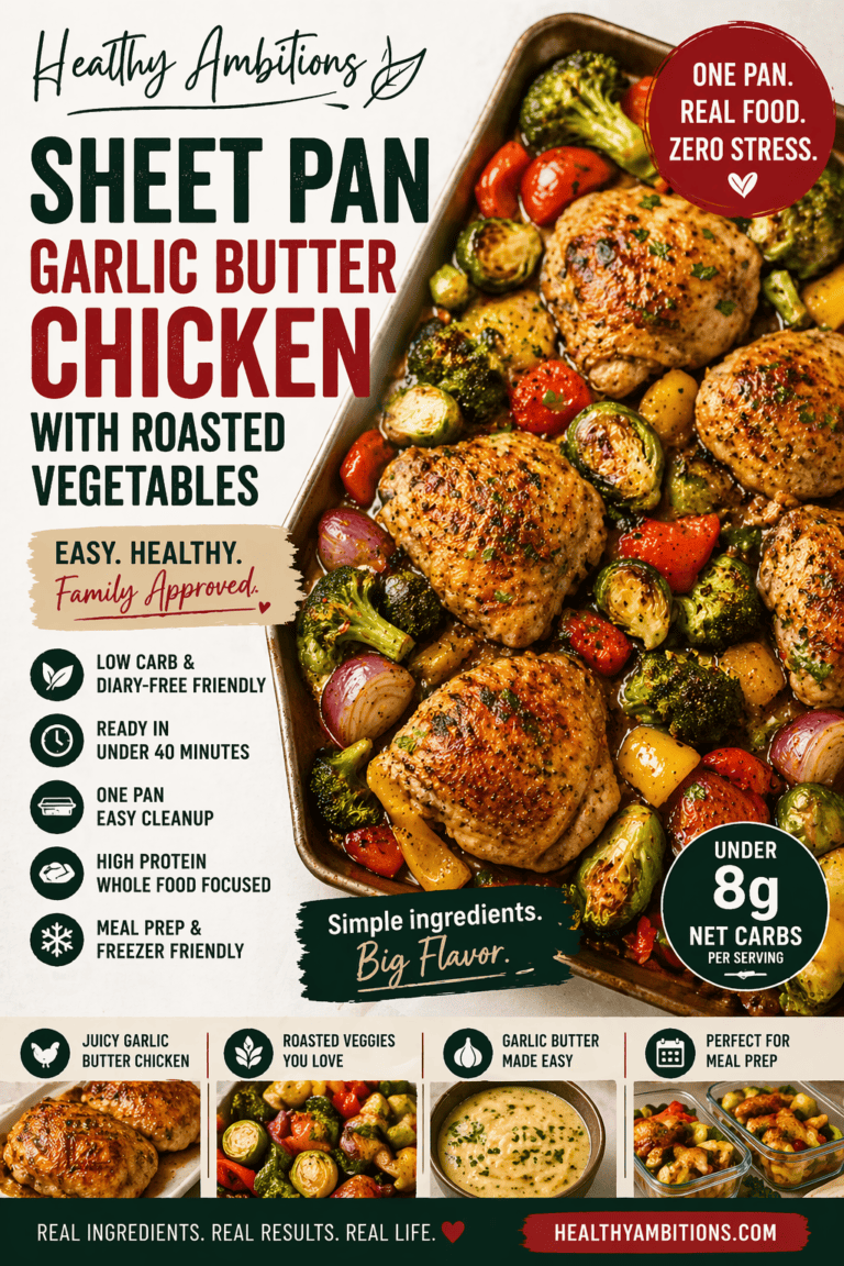Sheet Pan Garlic Butter Chicken with Roasted Vegetables